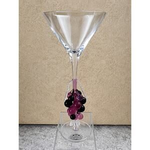 NEW Murano Hand Blown Art Glass GRAPES Martini Wine Champagne Goblet NWT